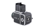 Hasselblad 500C/M (Silver, 10026) + A12 Film Magazine (Silver, 30074) + Waist Level Finder (New / Chrome, 42315) + Standard Focusing Screen (42161) + 80mm f2.8 Opton PL T*