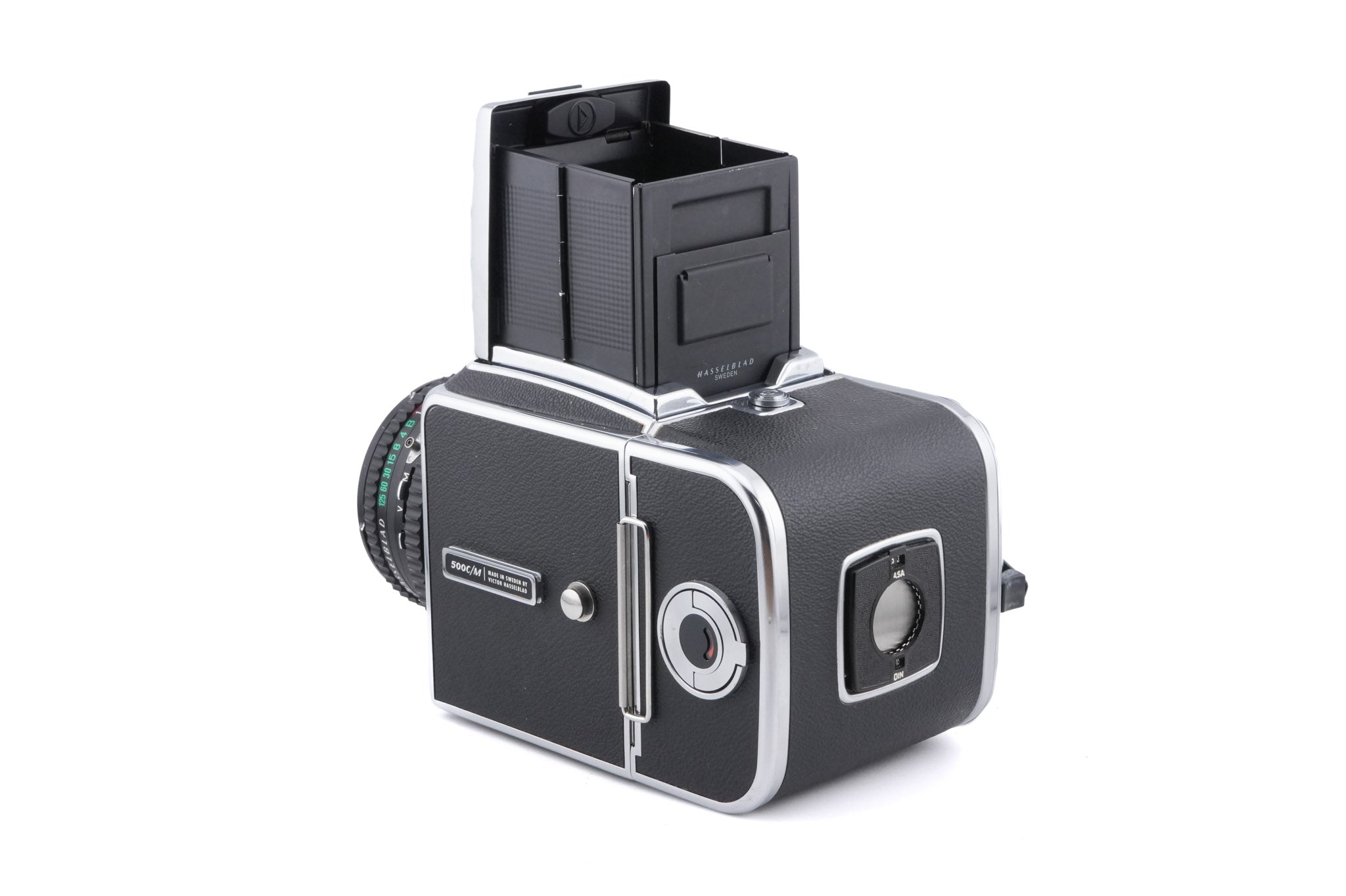 Hasselblad 500C/M (Silver, 10026) + A12 Film Magazine (Silver, 30074) + Waist Level Finder (New / Chrome, 42315) + Standard Focusing Screen (42161) + 80mm f2.8 Opton PL T*