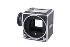 Hasselblad 500C/M (Silver, 10026) + A12 Film Magazine (Silver, 30074) + Waist Level Finder (New / Chrome, 42315) + Standard Focusing Screen (42161) + 80mm f2.8 Opton PL T*