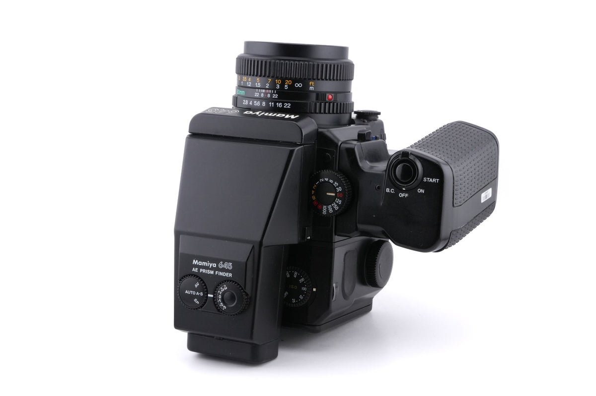 Mamiya M645 Super + 120/220 Roll Film Holder N + Power Drive N (Y01670) + AE Prism Finder N + 80mm f2.8 Sekor C N