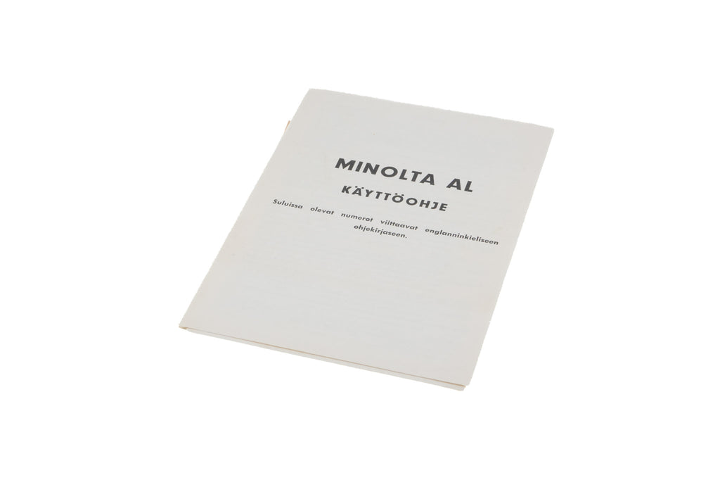 Minolta AL Instructions