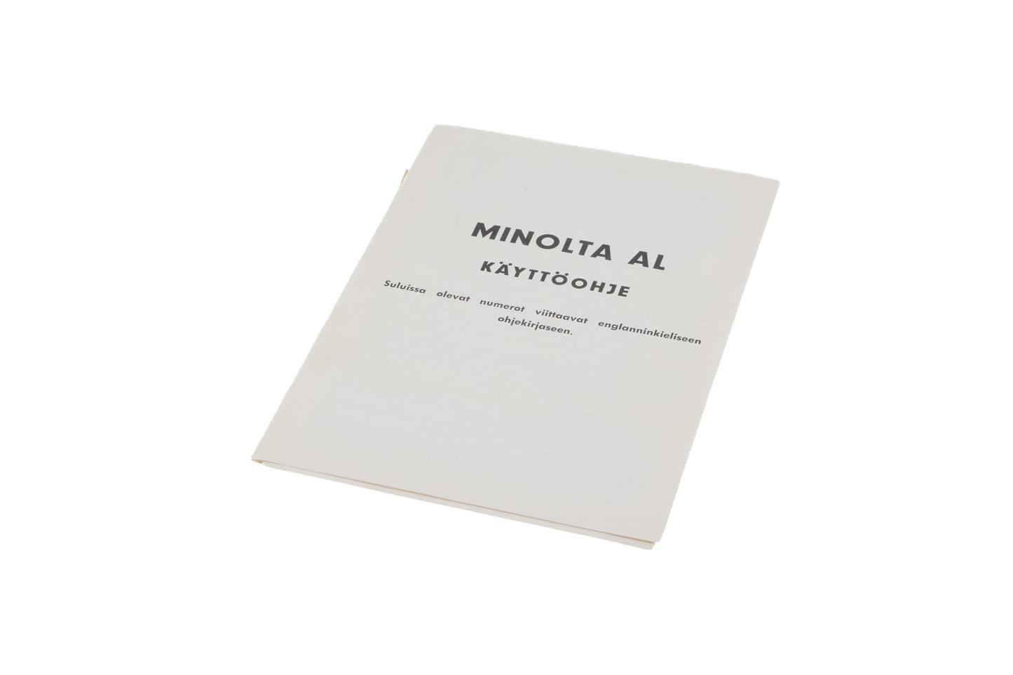 Minolta AL Instructions