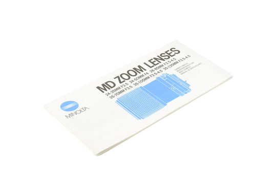 Minolta MD Zoom Lenses Instructions - Accessory