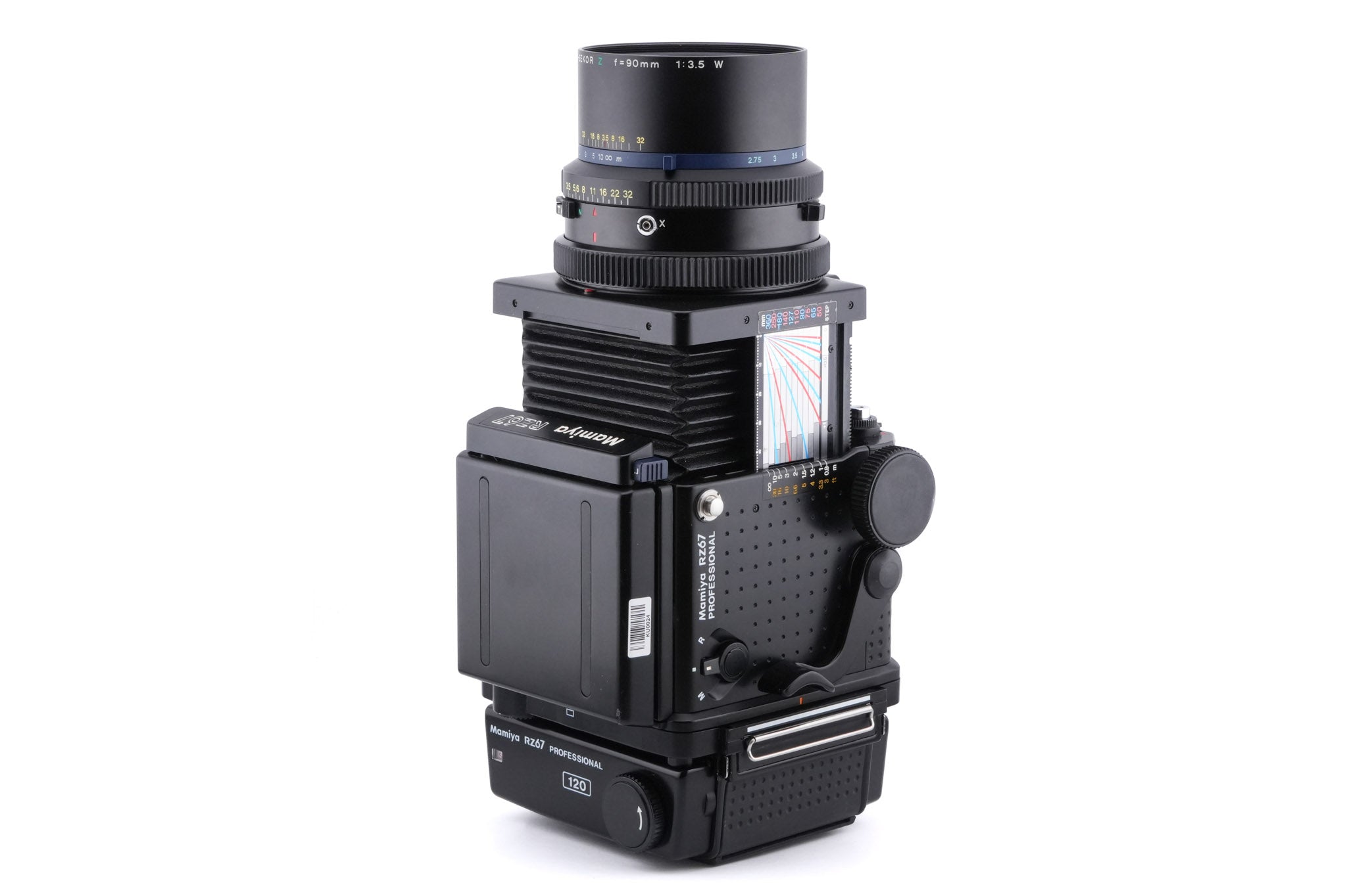 Mamiya RZ67 Professional + Waist Level Finder + 90mm f3.5 Sekor Z W + 120 6x7 Roll Film Holder Professional