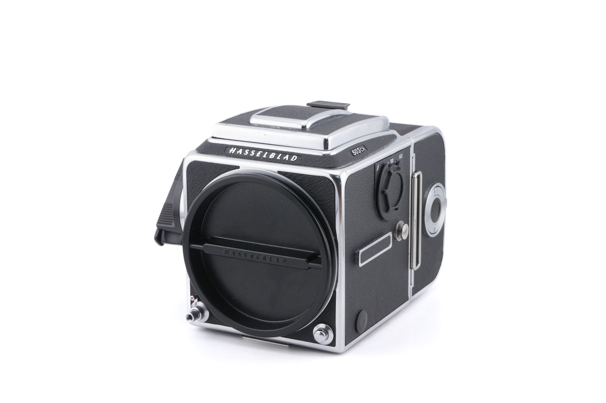 Hasselblad 503CX (Silver, 10026) + Acute Matte Focusing Screen (42165) + A12N Film Magazine + Waist Level Finder (New / Chrome, 42315)