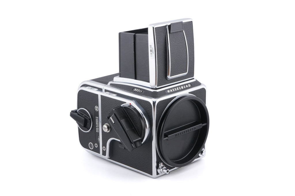 Hasselblad 503CX (Silver, 10026) + Acute Matte Focusing Screen (42165) + A12N Film Magazine + Waist Level Finder (New / Chrome, 42315)