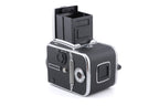 Hasselblad 503CX (Silver, 10026) + Acute Matte Focusing Screen (42165) + A12N Film Magazine + Waist Level Finder (New / Chrome, 42315)