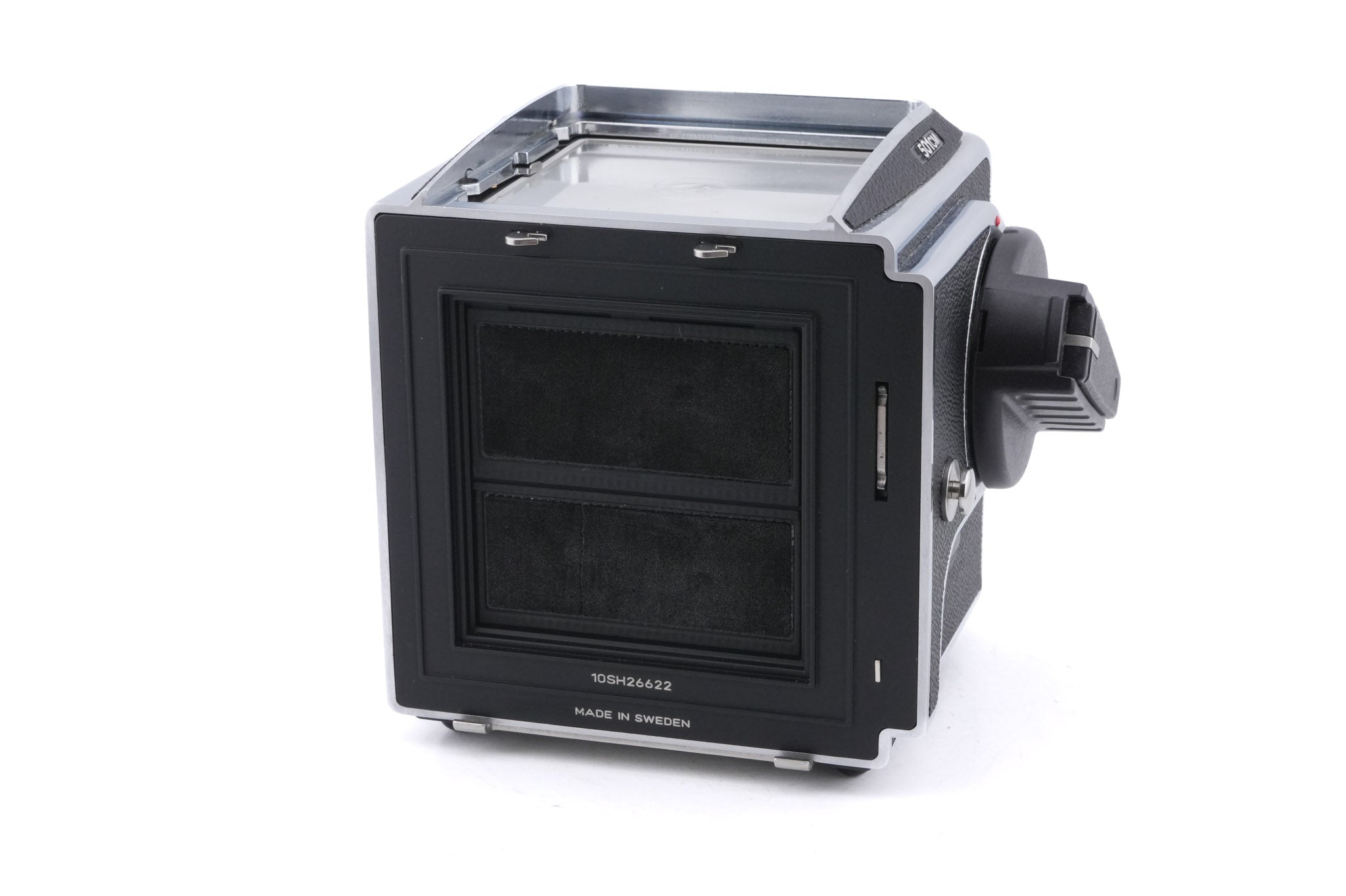 Hasselblad 501CM (Silver, 10238) + Waist Level Finder (New / Chrome, 42315) + 80mm f2.8 Planar T* CFE (20034) + A12N Film Magazine + Acute Matte D Microprism / Split Image Focusing Screen (42215)