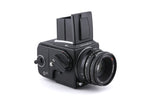 Hasselblad 501C (11045) + Waist Level Finder (New / Black, 42323) + A12N Film Magazine + 80mm f2.8 Planar T* C (New) (20029) + Acute Matte D Standard Focusing Screen (42204)