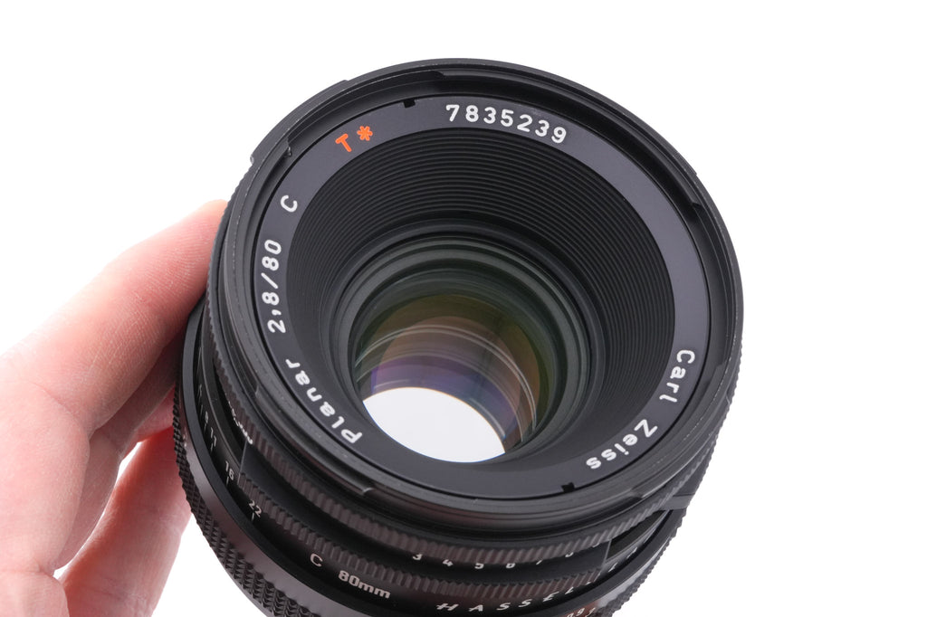 Hasselblad 501C (11045) + Waist Level Finder (New / Black, 42323) + A12N Film Magazine + 80mm f2.8 Planar T* C (New) (20029) + Acute Matte D Standard Focusing Screen (42204)