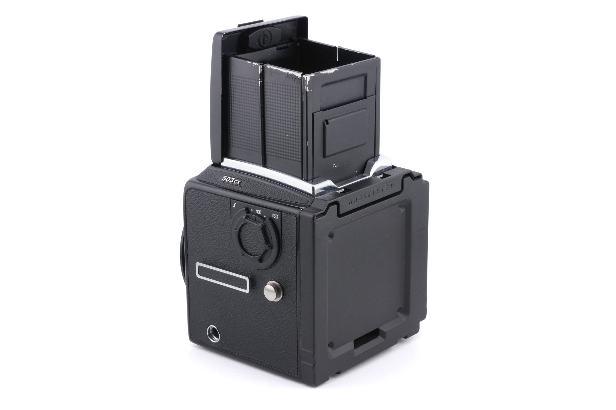 Hasselblad 503CX (Black, 10172) + Acute Matte D Grid / Split Image Focusing Screen (42217) + Waist Level Finder (New / Black, 42323)