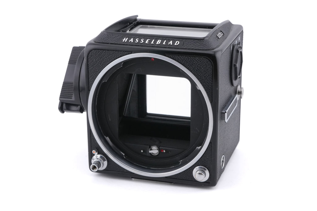 Hasselblad 503CX (Black, 10172) + Acute Matte D Grid / Split Image Focusing Screen (42217) + Waist Level Finder (New / Black, 42323)