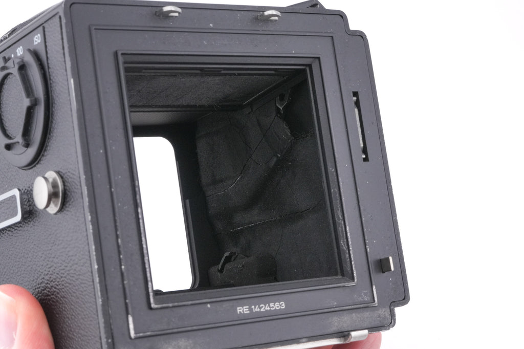 Hasselblad 503CX (Black, 10172) + Acute Matte D Grid / Split Image Focusing Screen (42217) + Waist Level Finder (New / Black, 42323)