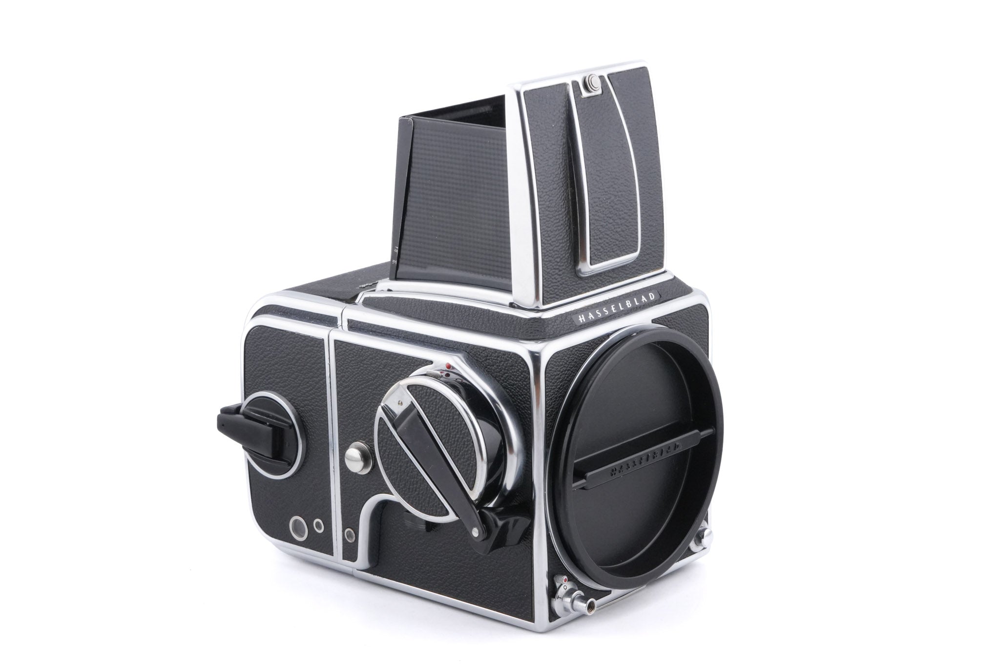Hasselblad 500C/M (Silver, 10026) + A12N Film Magazine + Waist Level Finder (Old / Silver, 42021) + Rapid Winding Crank (Chrome, 44016/TIRFC) + Microprism / Split Image Focusing Screen K 20/20