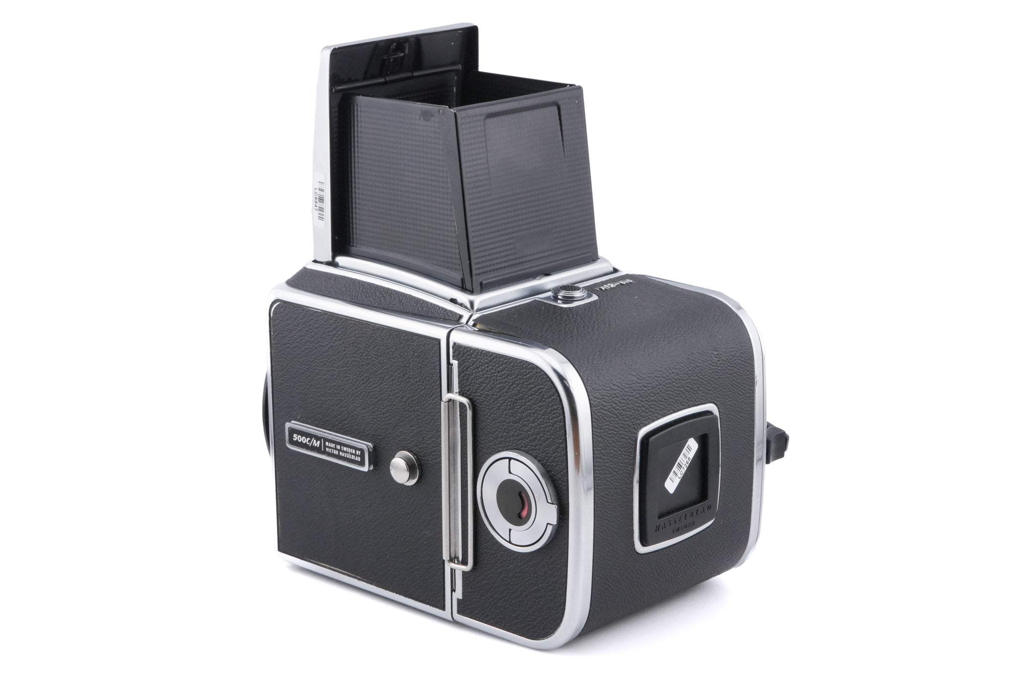 Hasselblad 500C/M (Silver, 10026) + A12N Film Magazine + Waist Level Finder (Old / Silver, 42021) + Rapid Winding Crank (Chrome, 44016/TIRFC) + Microprism / Split Image Focusing Screen K 20/20