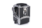Hasselblad 500C/M (Silver, 10026) + A12N Film Magazine + Waist Level Finder (Old / Silver, 42021) + Rapid Winding Crank (Chrome, 44016/TIRFC) + Microprism / Split Image Focusing Screen K 20/20