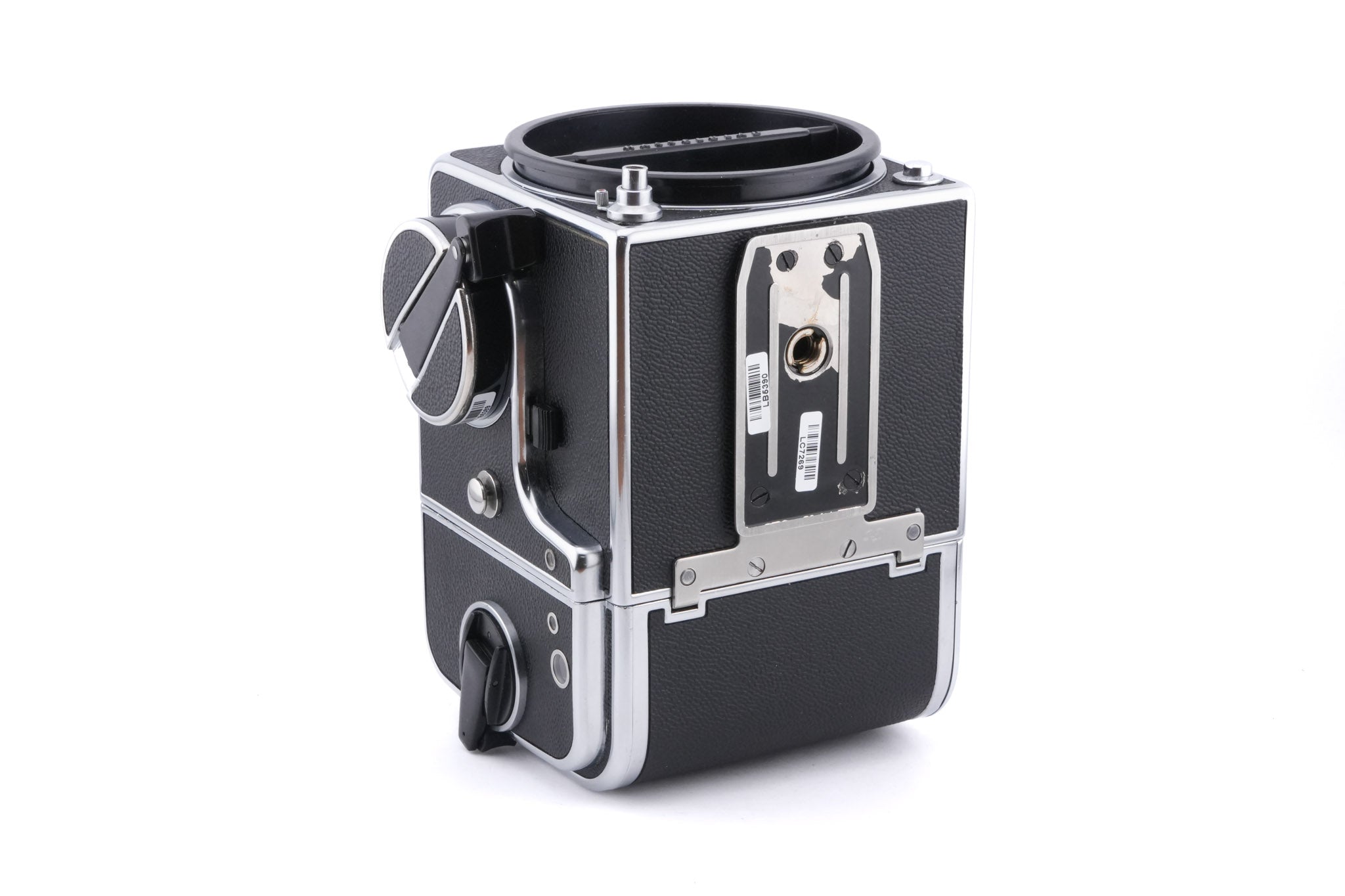 Hasselblad 500C/M (Silver, 10026) + A12N Film Magazine + Waist Level Finder (Old / Silver, 42021) + Rapid Winding Crank (Chrome, 44016/TIRFC) + Microprism / Split Image Focusing Screen K 20/20