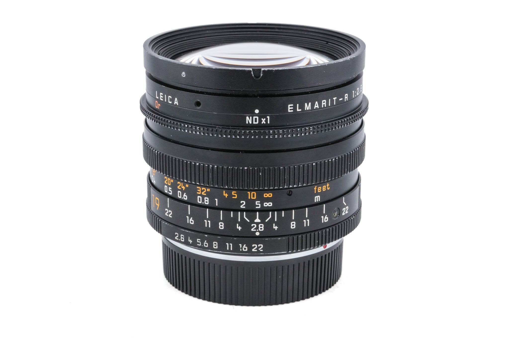 Leica 19mm f2.8 Elmarit-R (Type II) (3-Cam) (11258) + SIMple Fit Follow Focus Gear (Medium) + Leica R - Canon EF Mount Adapter (6-Hole) + Lens Hood (19mm f2.8 R) (12546) + 80/85mm O.D. Simring (Leica R 19mm f2.8 VII)