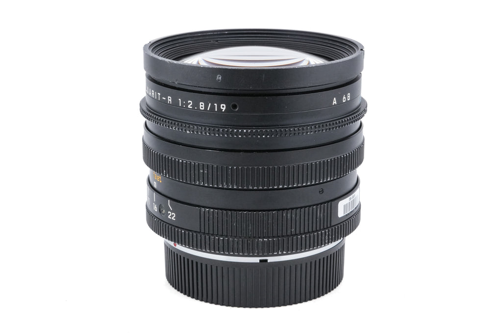 Leica 19mm f2.8 Elmarit-R (Type II) (3-Cam) (11258) + SIMple Fit Follow Focus Gear (Medium) + Leica R - Canon EF Mount Adapter (6-Hole) + Lens Hood (19mm f2.8 R) (12546) + 80/85mm O.D. Simring (Leica R 19mm f2.8 VII)