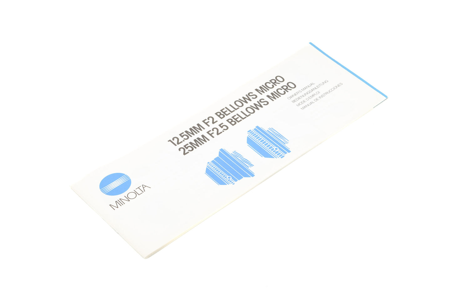 Minolta Auto Bellows Micro Lens (12.5mm f2/25mm f2.5) Instructions