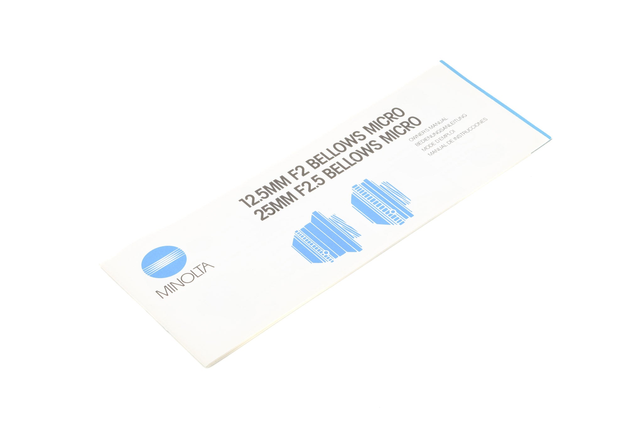 Minolta Auto Bellows Micro Lens (12.5mm f2/25mm f2.5) Instructions