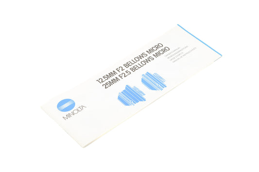 Minolta Auto Bellows Micro Lens (12.5mm f2/25mm f2.5) Instructions