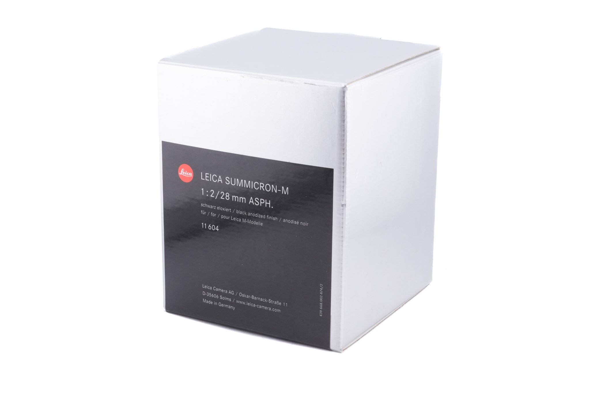 Leica 28mm f2 Summicron-M ASPH. (Black, 11604)