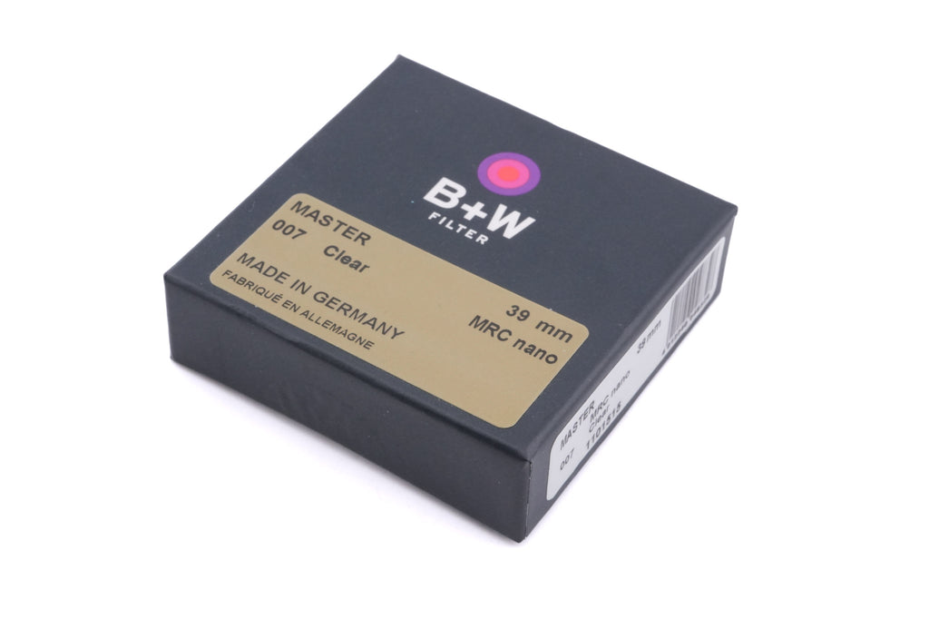 B+W 39mm Clear Filter MRC Nano Master (007)