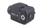 Hasselblad 500C/M (Black, 10170) + 80mm f2.8 Planar T* C (Black, 20028) + A12 Film Magazine (Black, 30147) + Waist Level Finder (Old / Black, 42277) + Acute Matte Focusing Screen (42165)