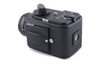 Hasselblad 500C/M (Black, 10170) + 80mm f2.8 Planar T* C (Black, 20028) + A12 Film Magazine (Black, 30147) + Waist Level Finder (Old / Black, 42277) + Acute Matte Focusing Screen (42165)
