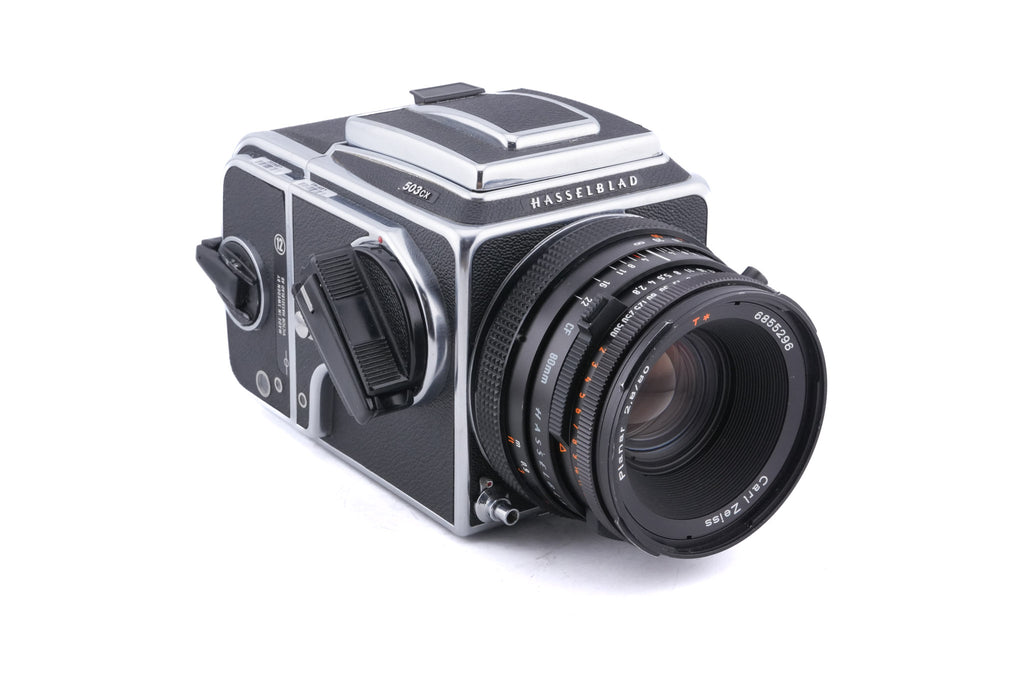 Hasselblad 503CX (Silver, 10026) + 80mm f2.8 Planar T* CF (20029) + A12N Film Magazine + Waist Level Finder (New / Chrome, 42315) + Acute Matte Focusing Screen (42165)