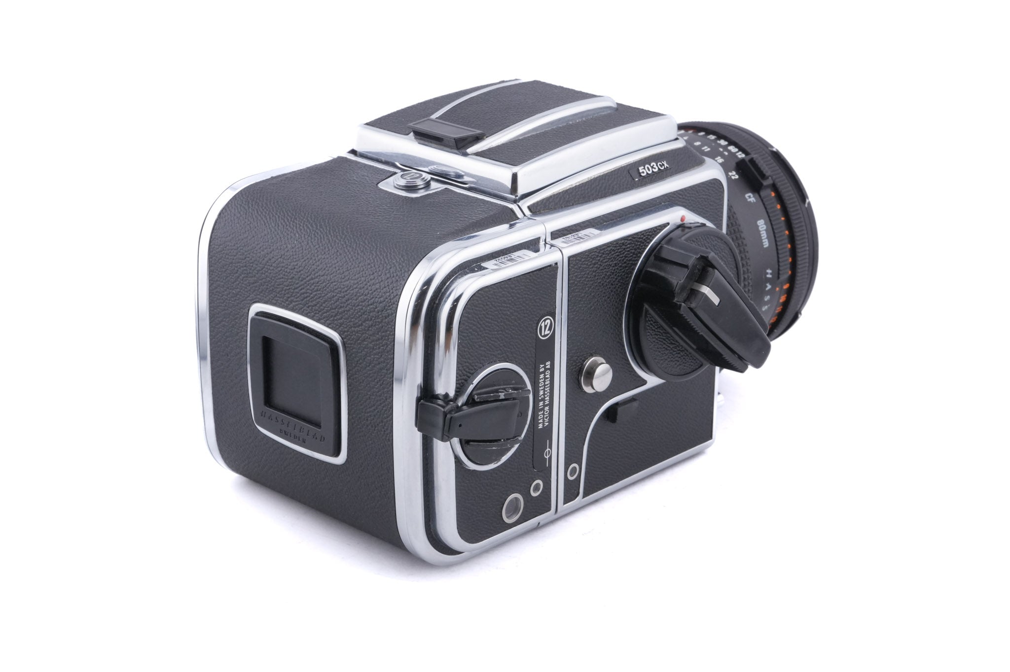Hasselblad 503CX (Silver, 10026) + 80mm f2.8 Planar T* CF (20029) + A12N Film Magazine + Waist Level Finder (New / Chrome, 42315) + Acute Matte Focusing Screen (42165)