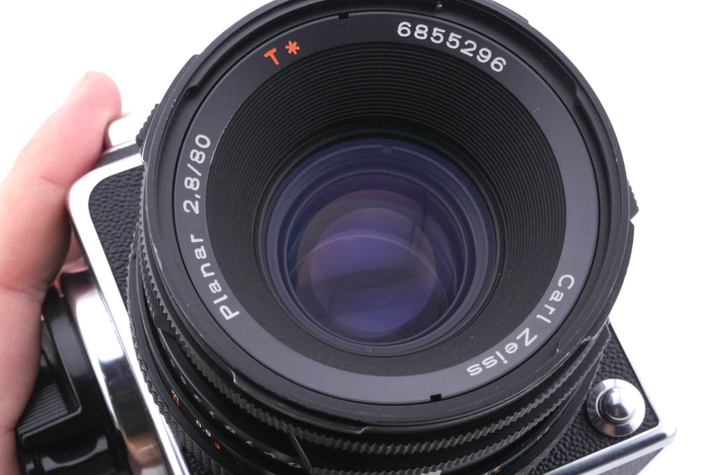 Hasselblad 503CX (Silver, 10026) + 80mm f2.8 Planar T* CF (20029) + A12N Film Magazine + Waist Level Finder (New / Chrome, 42315) + Acute Matte Focusing Screen (42165)