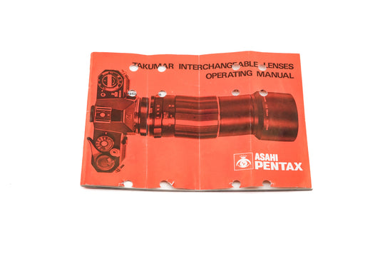Pentax Takumar Lenses Operating Manual