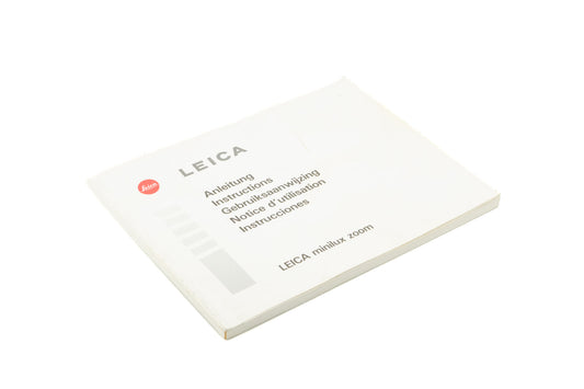 Leica Minilux Zoom Instructions