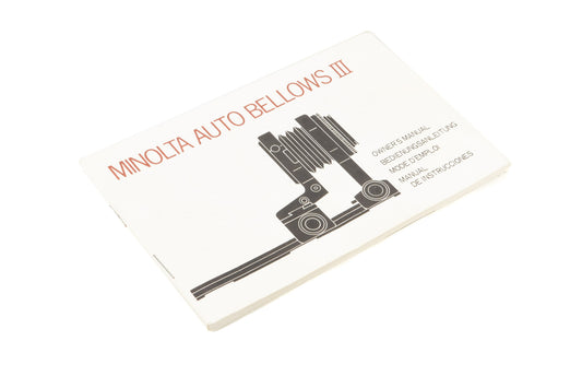 Minolta Auto Bellows III Instructions - Accessory