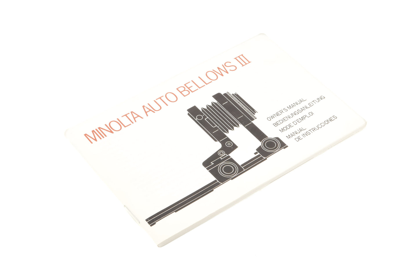 Minolta Auto Bellows III Instructions