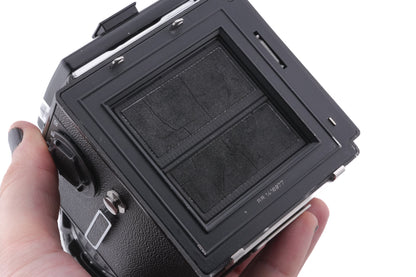 Hasselblad 503CX (10026 / 10172) + 80mm f2.8 Planar T* CB + A12 Film Magazine (Black, 30147) + Waist Level Finder (New / Black, 42323) + Acute Matte Focusing Screen (42165)