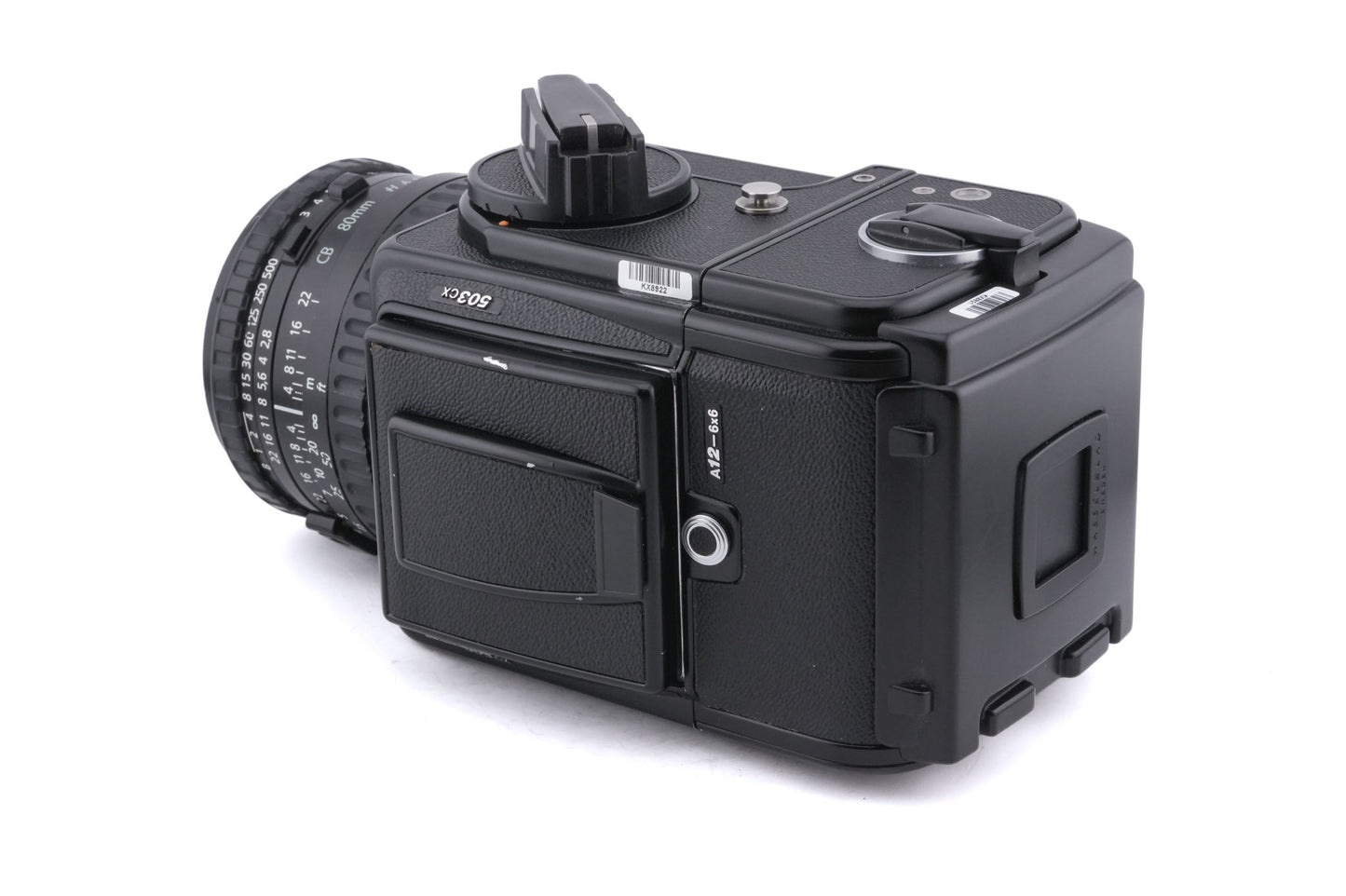 Hasselblad 503CX (10026 / 10172) + 80mm f2.8 Planar T* CB + A12 Film Magazine (Black, 30147) + Waist Level Finder (New / Black, 42323) + Acute Matte Focusing Screen (42165)