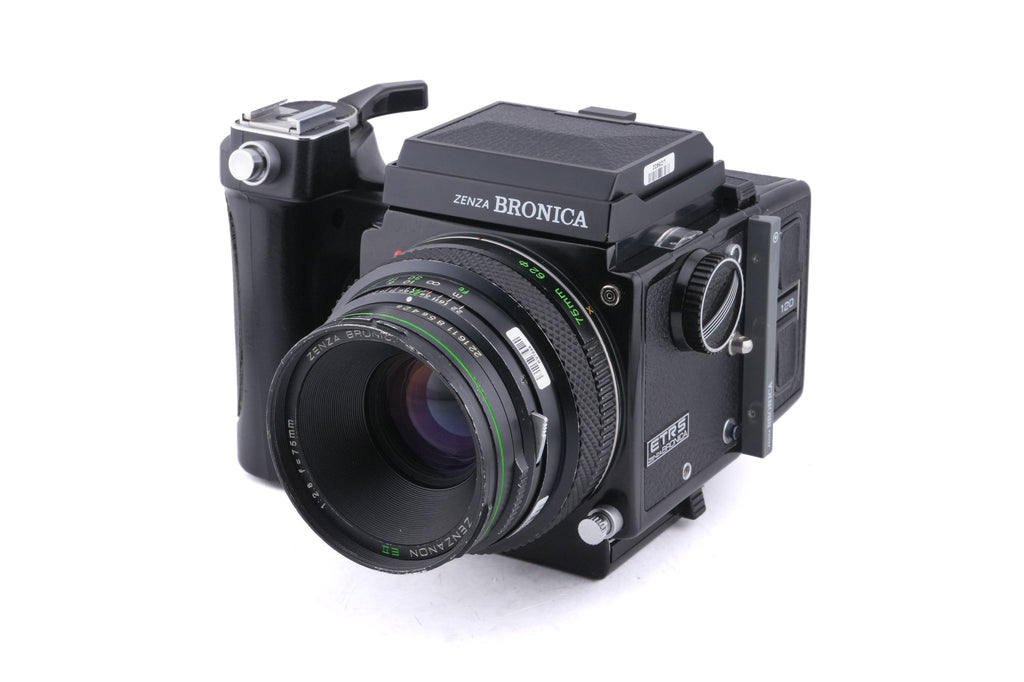 Zenza Bronica ETRS + 75mm f2.8 Zenzanon EII + Waist Level Finder + Speed Grip-E Winder + 120 Film Back