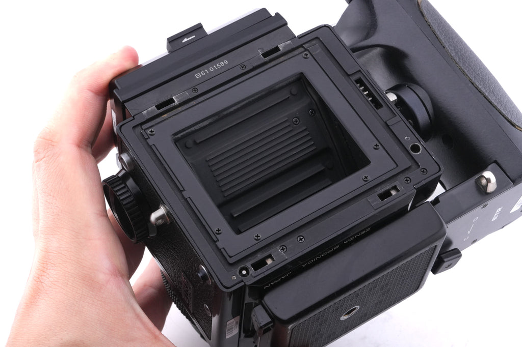 Zenza Bronica ETRS + 75mm f2.8 Zenzanon EII + Waist Level Finder + Speed Grip-E Winder + 120 Film Back