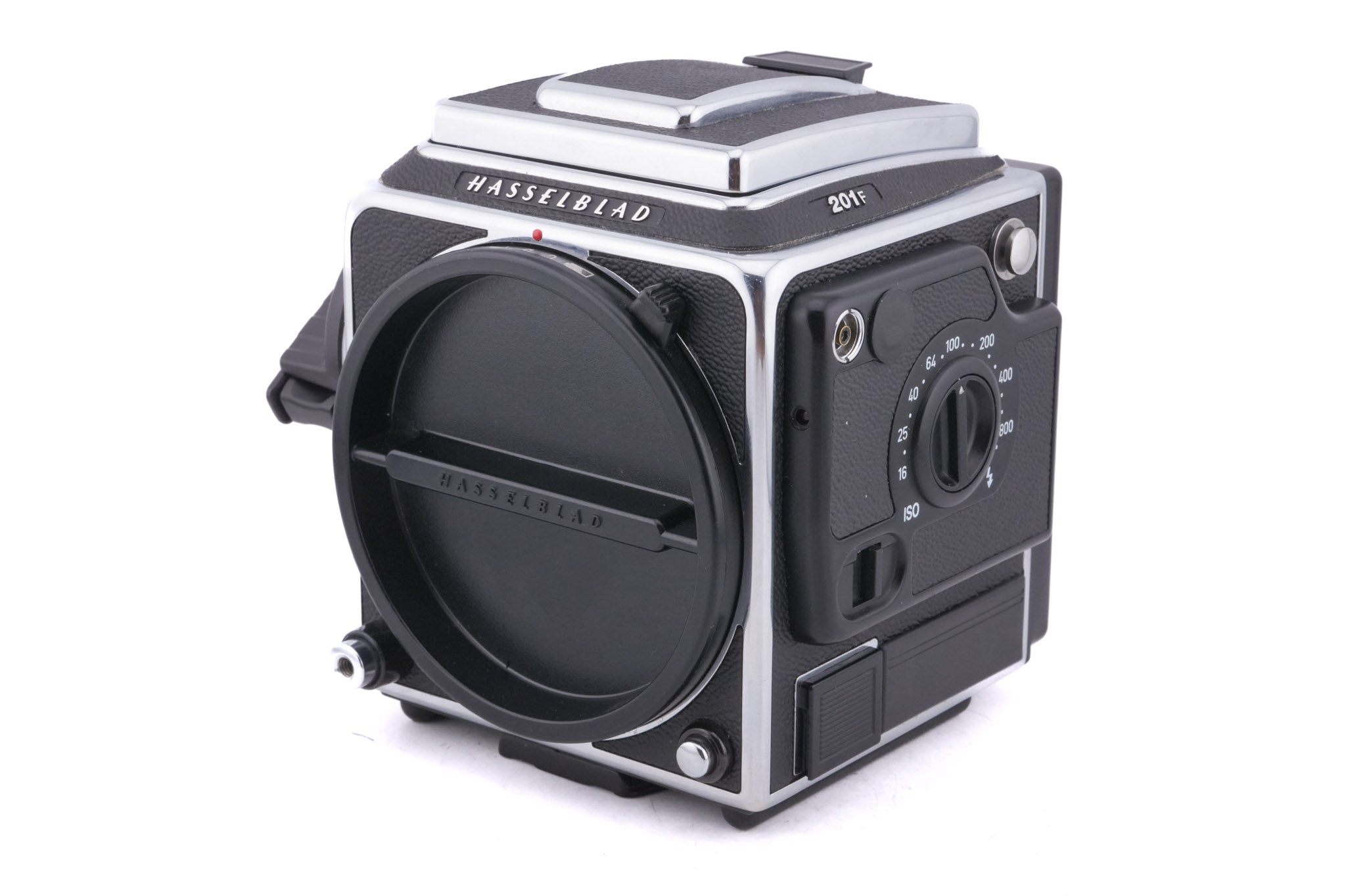 Hasselblad 201F (Silver, 10529) + Waist Level Finder (New / Chrome, 42315) + Acute Matte D Microprism / Split Image Focusing Screen (42215)