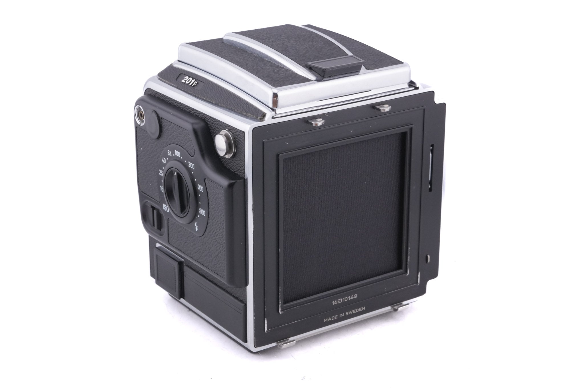 Hasselblad 201F (Silver, 10529) + Waist Level Finder (New / Chrome, 42315) + Acute Matte D Microprism / Split Image Focusing Screen (42215)