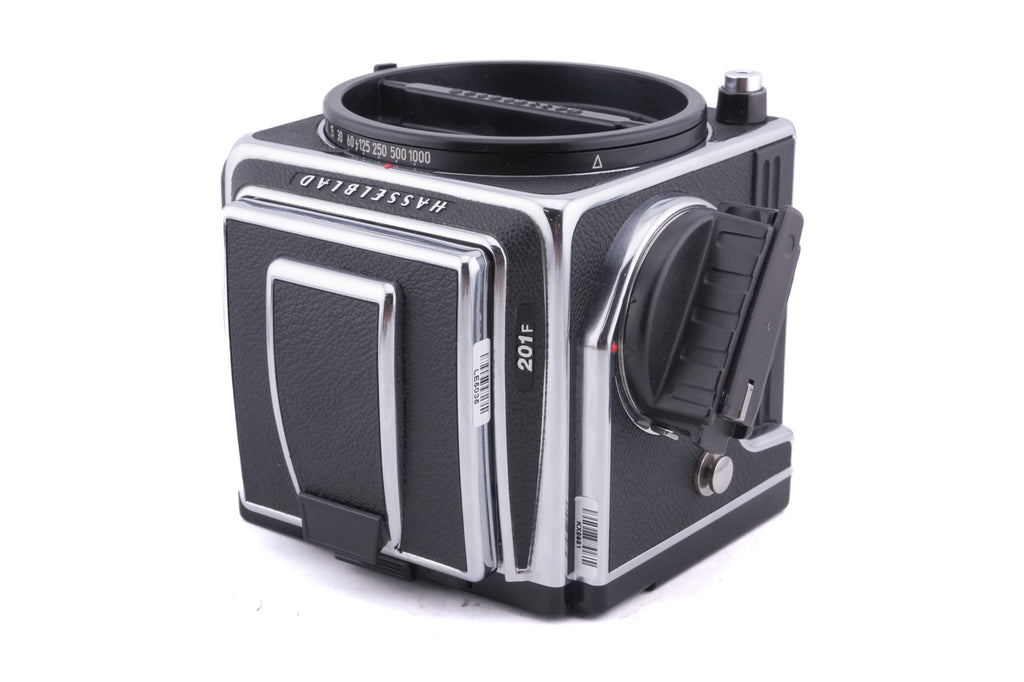 Hasselblad 201F (Silver, 10529) + Waist Level Finder (New / Chrome, 42315) + Acute Matte D Microprism / Split Image Focusing Screen (42215)