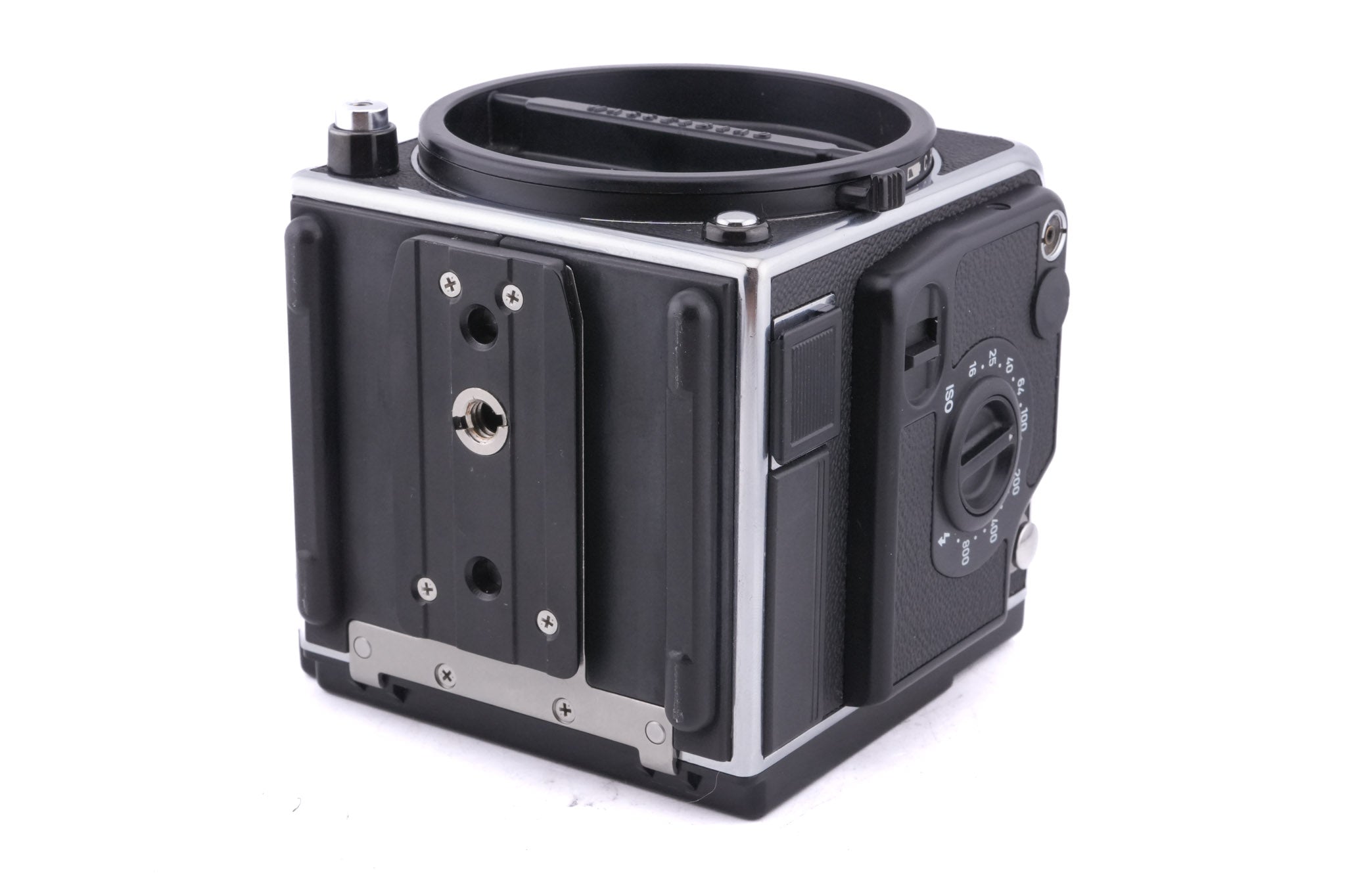 Hasselblad 201F (Silver, 10529) + Waist Level Finder (New / Chrome, 42315) + Acute Matte D Microprism / Split Image Focusing Screen (42215)