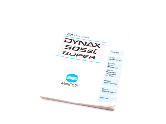 Minolta Dynax 505si Super Instructions