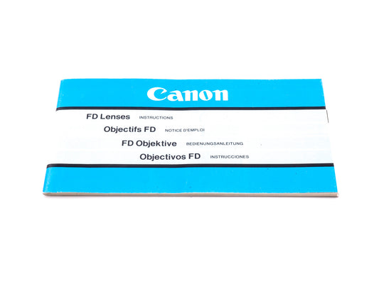 Canon FD Lenses Instructions