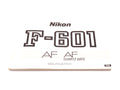 Nikon F-601 AF/AF Quartz Date Instructions