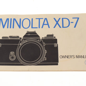 Minolta XD-7 Instructions