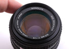 Minolta 50mm f1.4 MD Rokkor